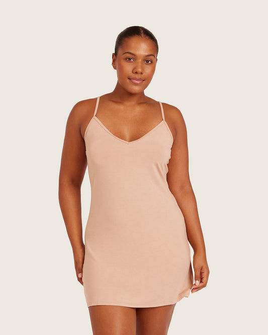 Camisola de capa base con escote en V - Almendra