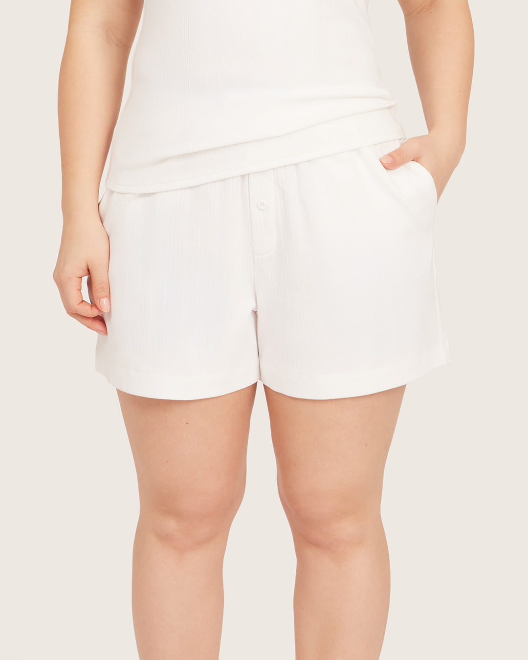 Pantalones cortos para estar en casa - Blanco tiza