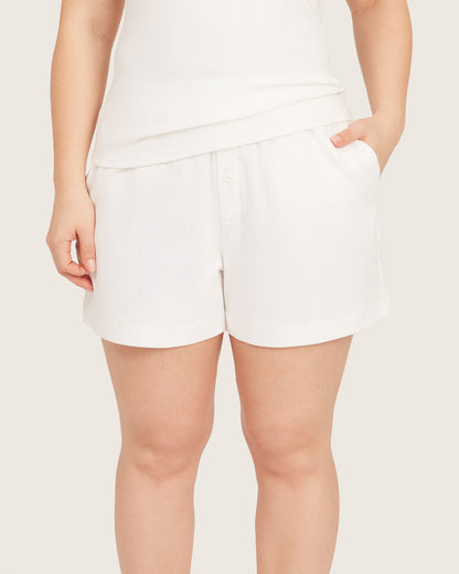 Pantalones cortos para estar en casa - Blanco tiza
