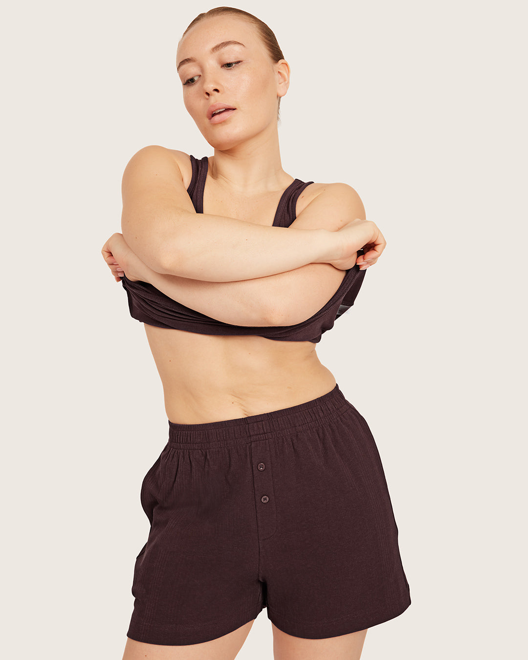 Pantalones cortos de estar por casa - Mora