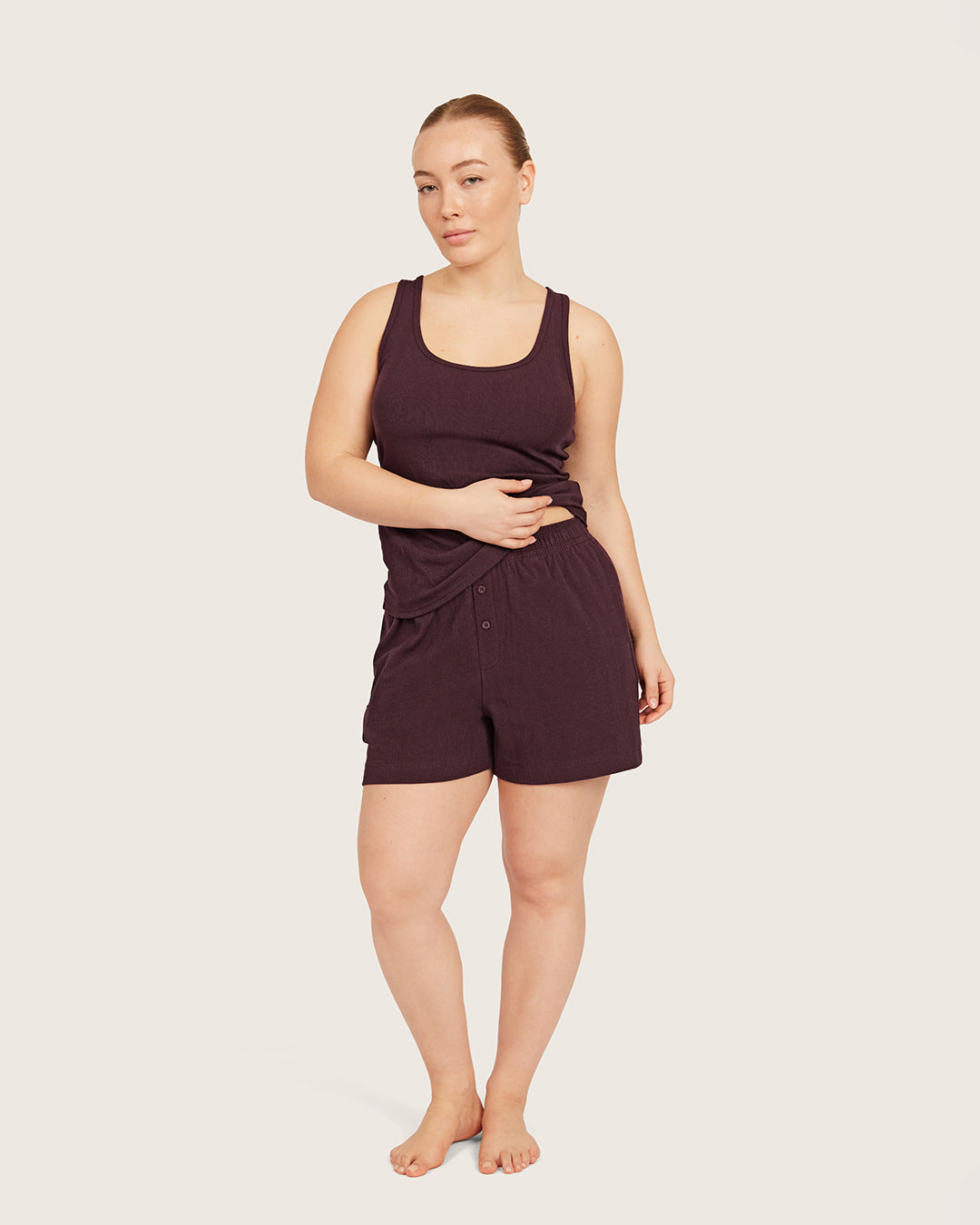 Pantalones cortos de estar por casa - Mora
