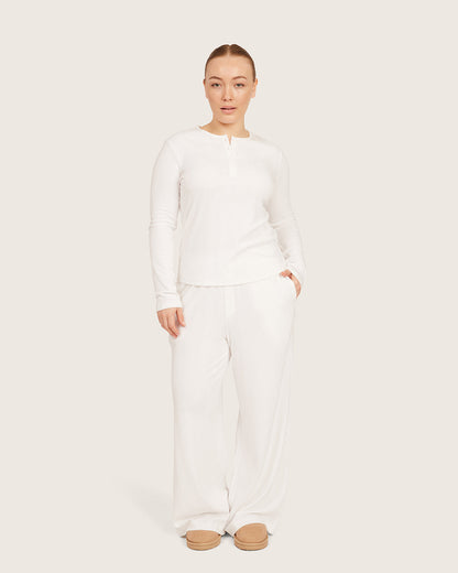 Pantalones de estar por casa - Blanco tiza