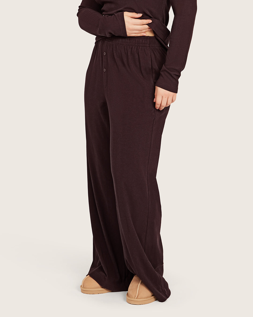 Pantalones de estar por casa - Morado ciruela