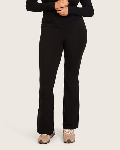Pantalones acampanados de cintura alta - Regulares - Negros
