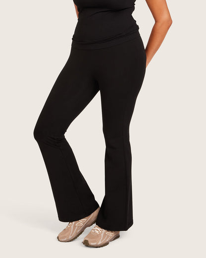 Pantalones acampanados de cintura alta - Regulares - Negros
