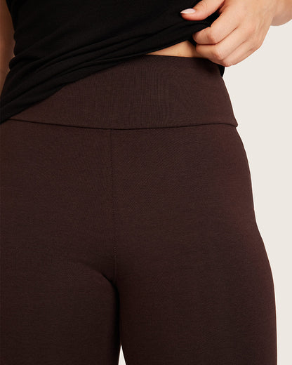 Pantalones acampanados de cintura alta - Cortos - Algarroba