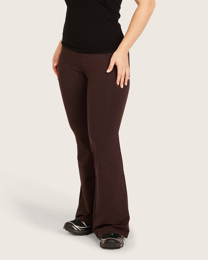 Pantalones acampanados de cintura alta - Cortos - Algarroba