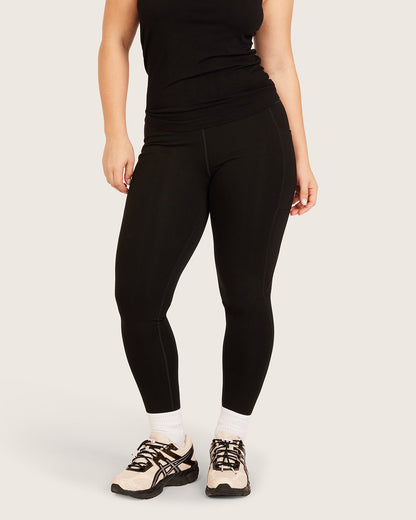 Leggings de cintura alta con bolsillo - Negro