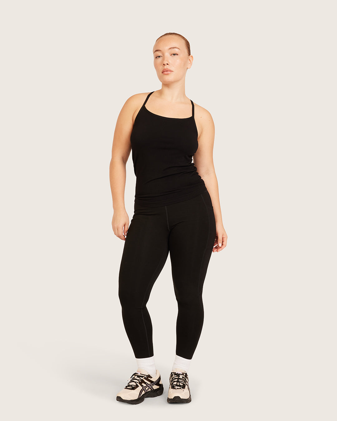Leggings de cintura alta con bolsillo - Negro