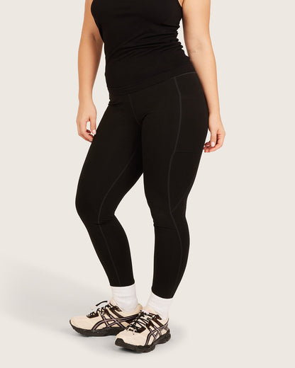 Leggings de cintura alta con bolsillo - Negro