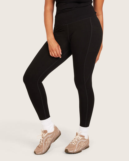 Leggings de cintura alta con bolsillo - Negro