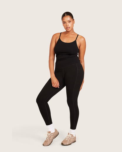 Leggings de cintura alta con bolsillo - Negro