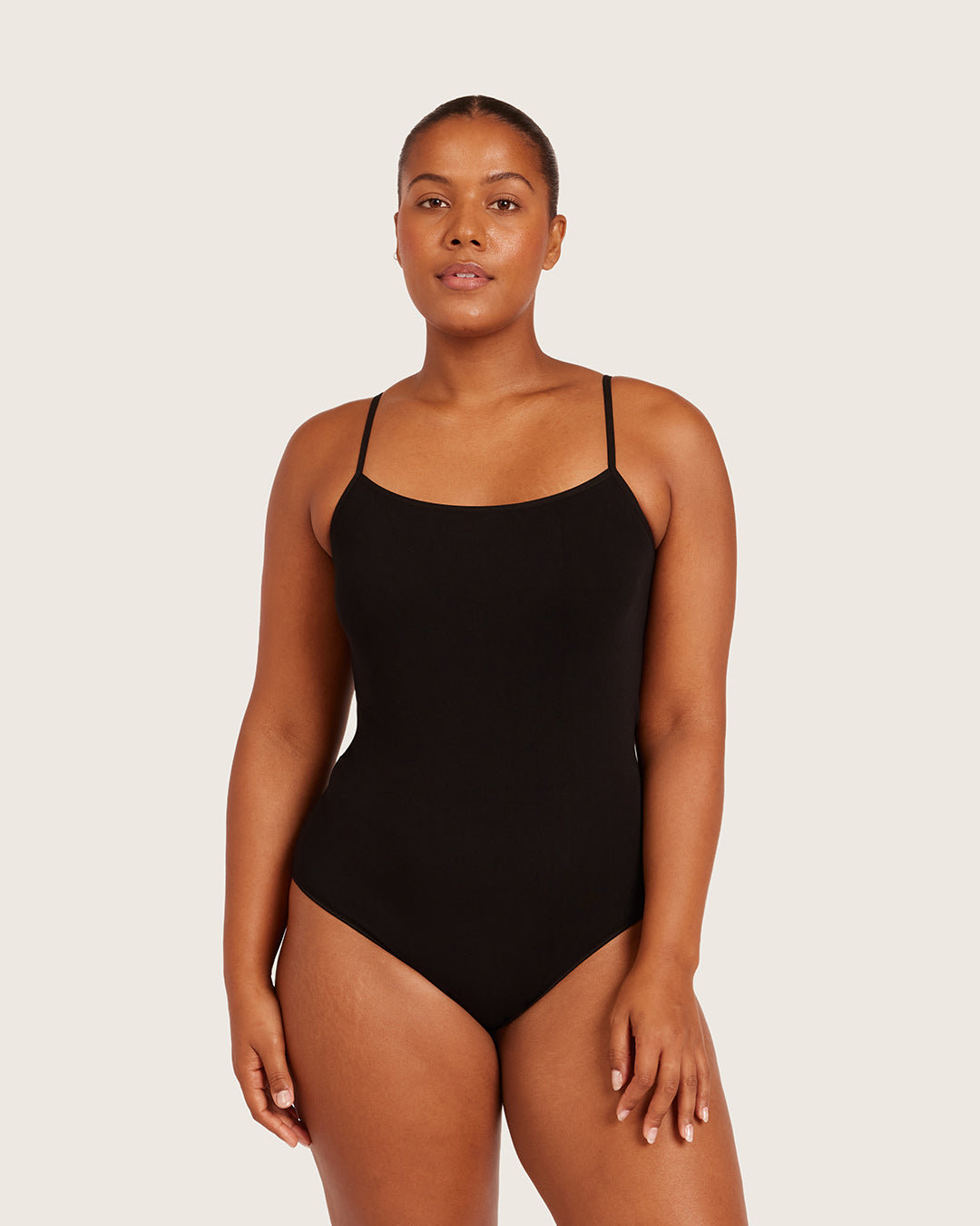 Body tipo camiseta de tirantes de capa base - Negro