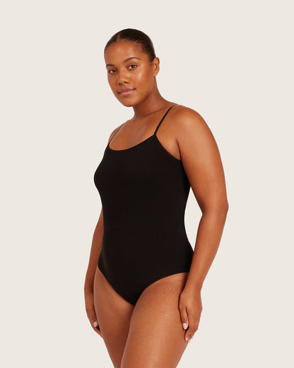 Body tipo camiseta de tirantes de capa base - Negro