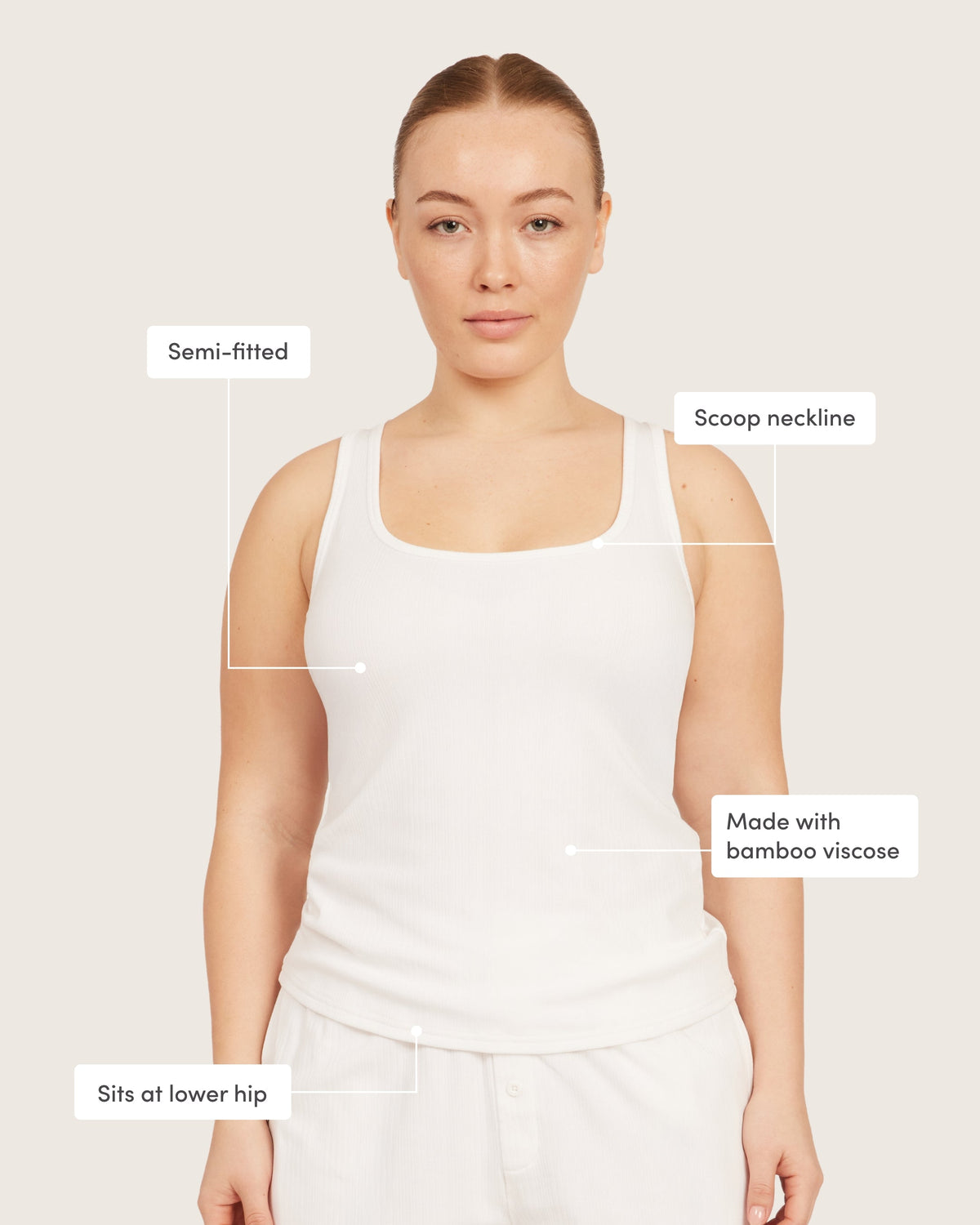 Camiseta de tirantes Lounge - Blanco tiza