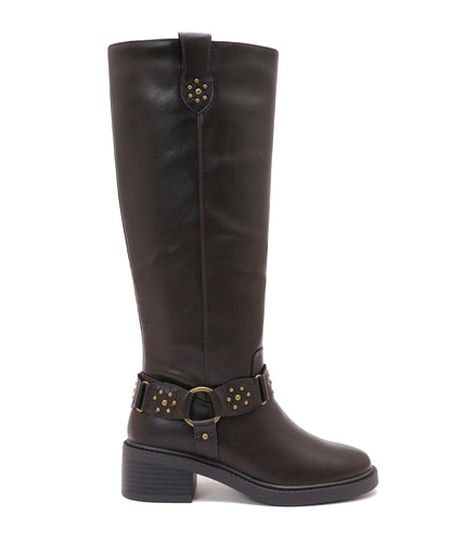 Botas Nyra con tachuelas marrones