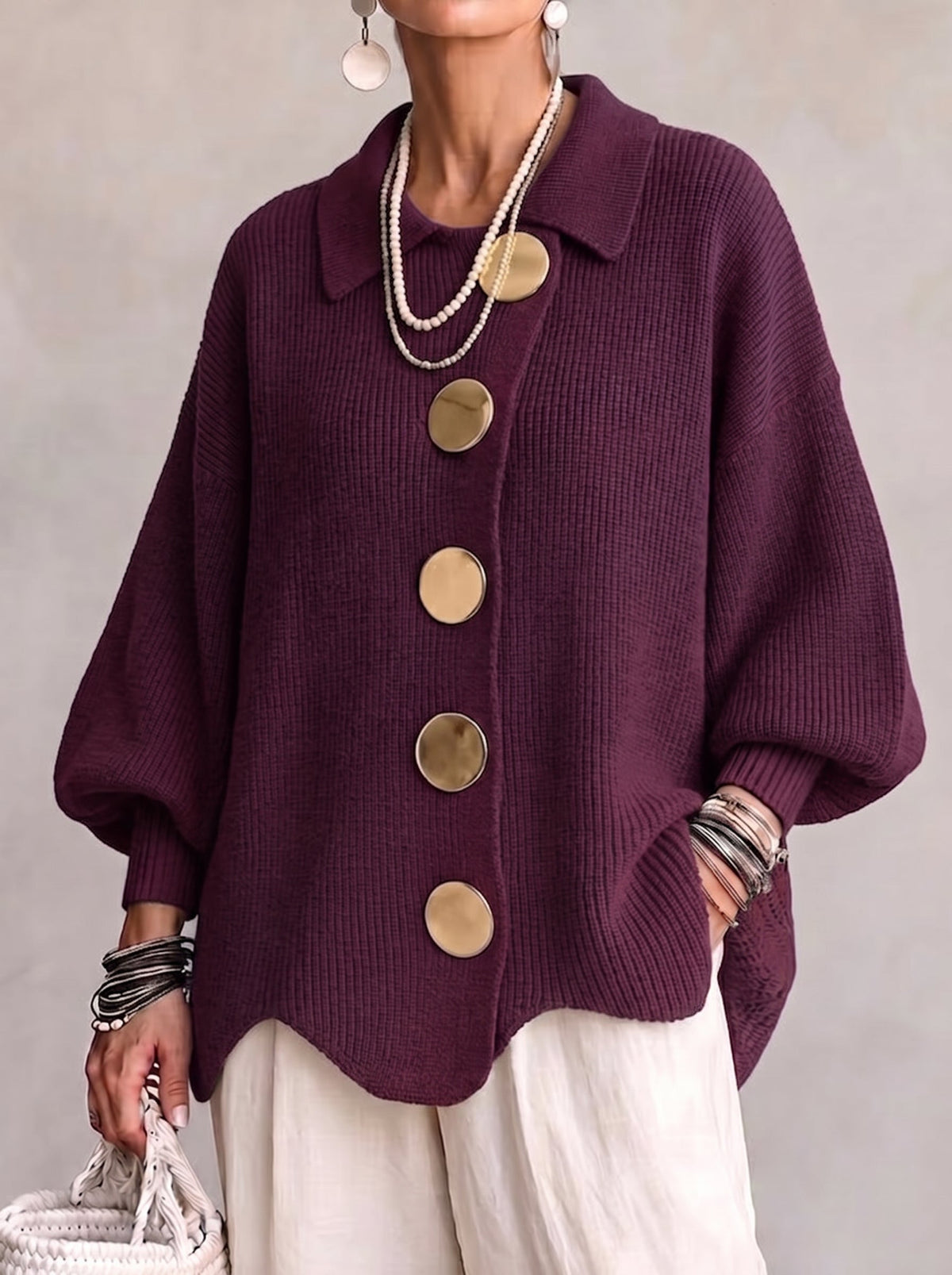 Ardelle™ | Cardigan Oversize con Collo