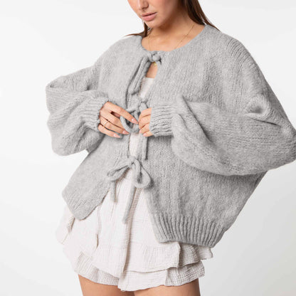 Oversized Cardigan with Bows