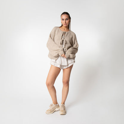 Oversized Cardigan with Bows