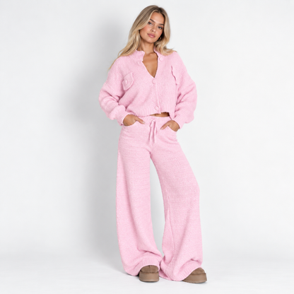 Pantalones anchos de punto acogedores