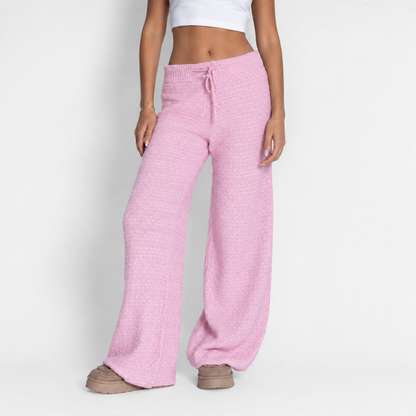 Pantalones anchos de punto acogedores