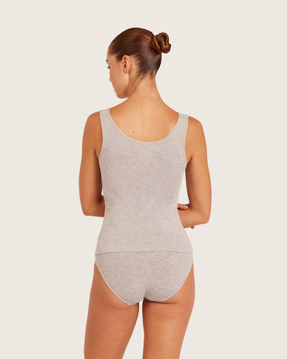 Camiseta de tirantes de capa base - Gris claro jaspeado