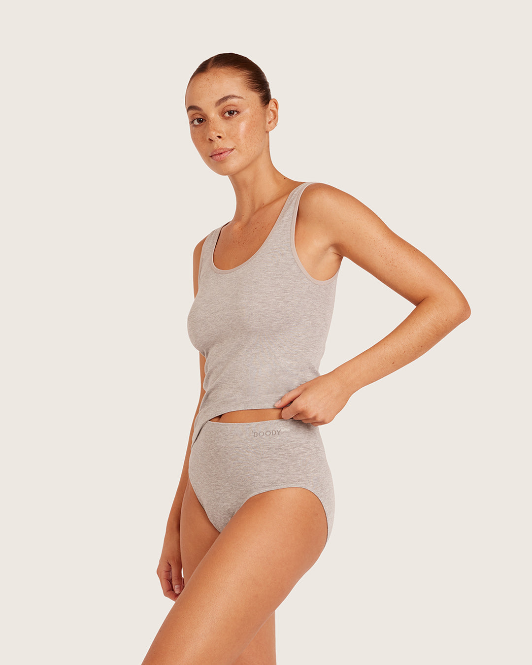 Camiseta de tirantes de capa base - Gris claro jaspeado