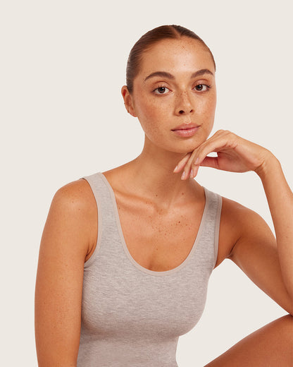 Camiseta de tirantes de capa base - Gris claro jaspeado