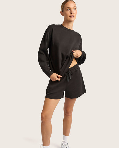 Suéter de cuello redondo para mujer - Negro