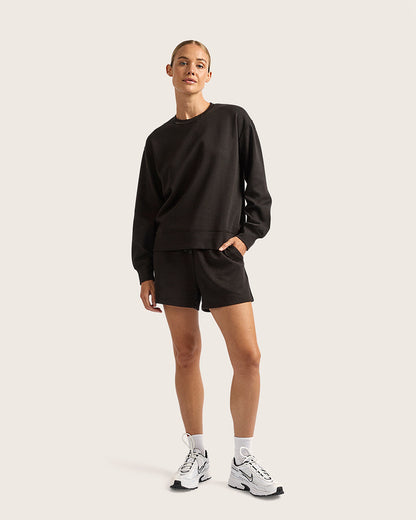 Suéter de cuello redondo para mujer - Negro