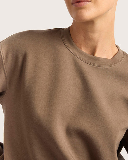 Suéter de cuello redondo para mujer - color ostrа