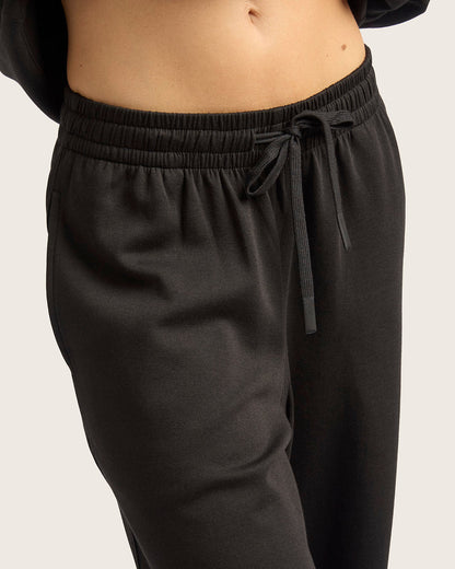 Pantalones deportivos rectos para mujer - Negro