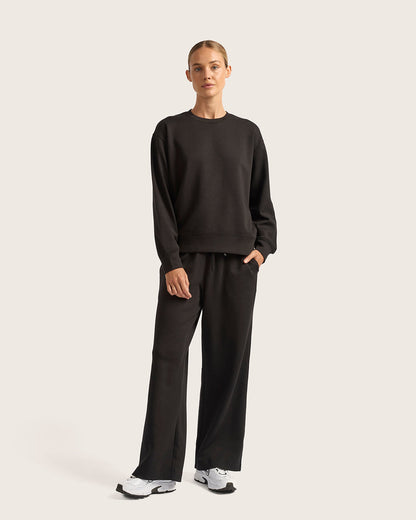 Pantalones deportivos rectos para mujer - Negro