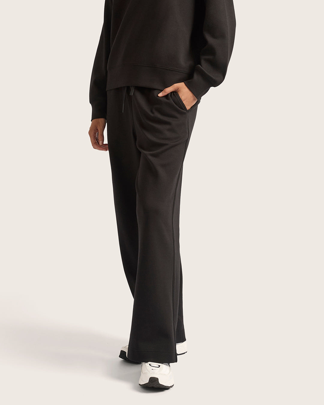 Pantalones deportivos rectos para mujer - Negro