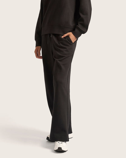 Pantalones deportivos rectos para mujer - Negro