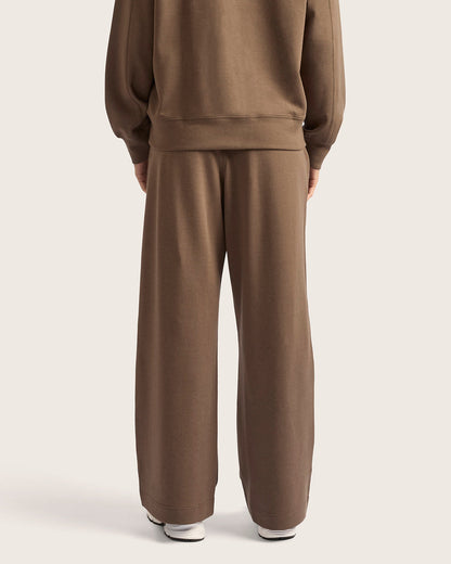 Pantalones deportivos de pierna recta para mujer - color ostrа