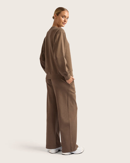 Pantalones deportivos de pierna recta para mujer - color ostrа