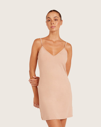 Camisola de capa base con escote en V - Almendra