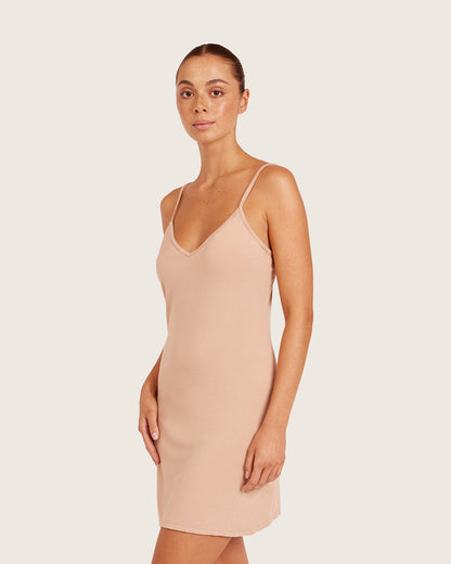 Camisola de capa base con escote en V - Almendra