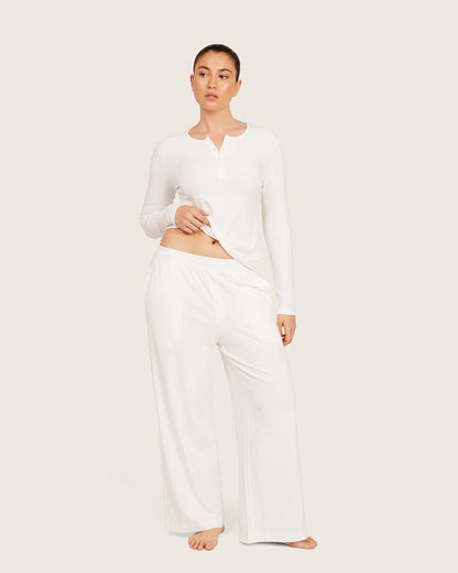 Pantalones de estar por casa - Blanco tiza