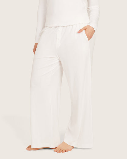 Pantalones de estar por casa - Blanco tiza