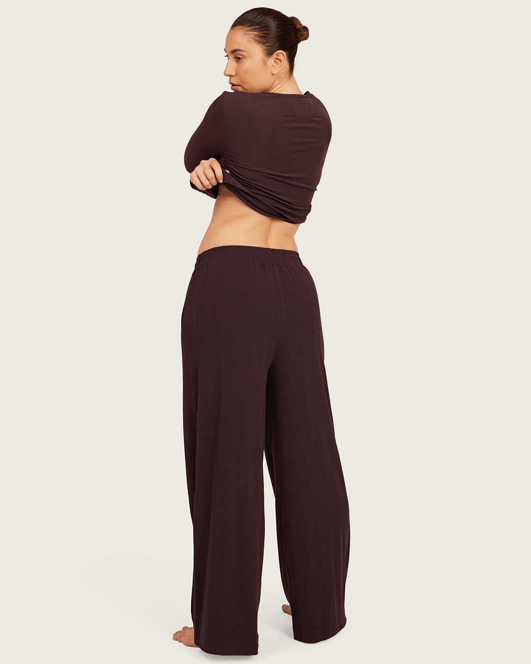 Pantalones de estar por casa - Morado ciruela