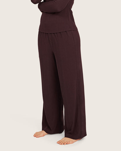 Pantalones de estar por casa - Morado ciruela
