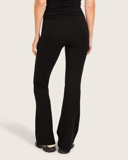 Pantalones acampanados de cintura alta - Regulares - Negros