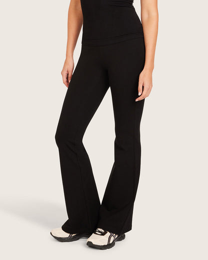 Pantalones acampanados de cintura alta - Regulares - Negros