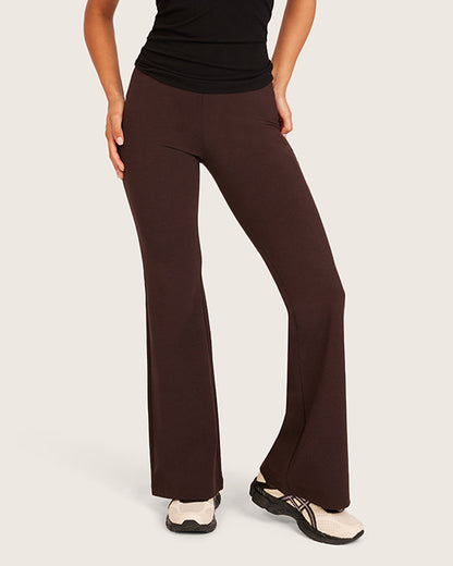 Pantalones acampanados de cintura alta - Cortos - Algarroba