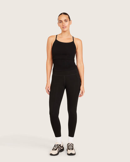 Leggings de cintura alta con bolsillo - Negro