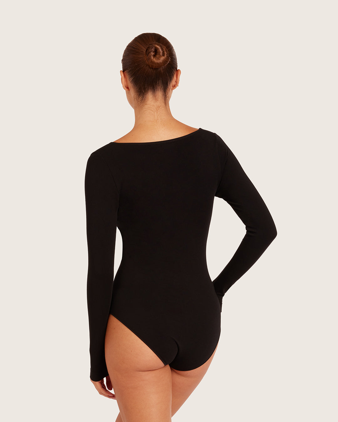 Body de manga larga de capa base - Negro