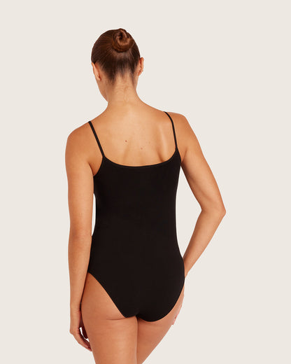 Body tipo camiseta de tirantes de capa base - Negro