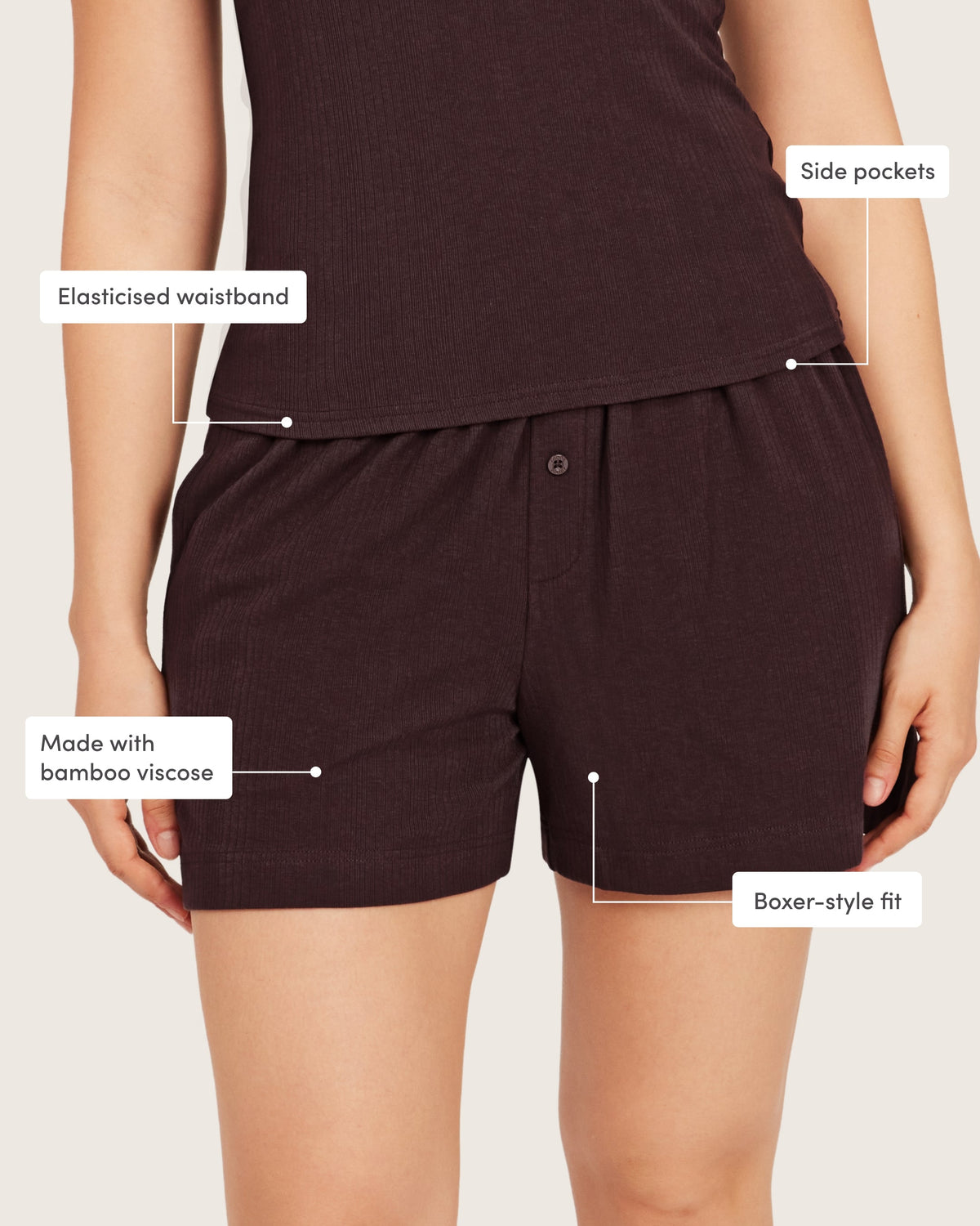 Pantalones cortos de estar por casa - Mora